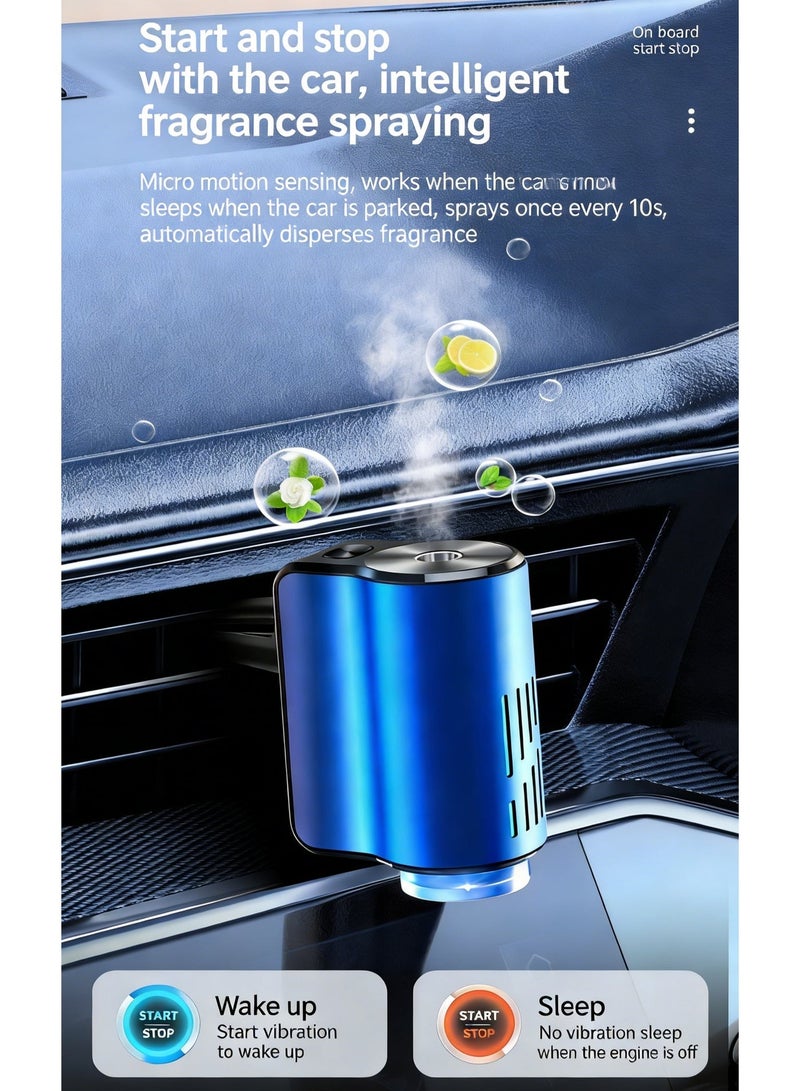 جهاز تعطير سيارات ذكي يعمل بتقنية الذكاء الاصطناعي، يتميز بإضاءة محيطية متغيرة، ووظيفة استشعار ذكية، وتحكم بثلاثة مستويات للرش، وهيكل مصنوع من سبائك الألومنيوم لضمان رائحة تدوم طويلاً. (أزرق) - Image 5